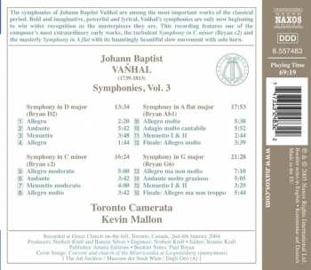 CD Johann Baptist Vanhal: Symphonies, Vol. 3