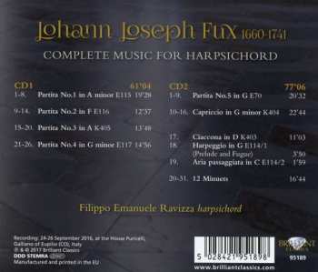 2CD Johann Joseph Fux: Complete Music For Harpsichord
