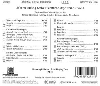 CD Johann Ludwig Krebs: Sämtliche Orgelwerke Vol. 1
