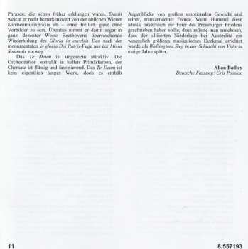 CD Johann Nepomuk Hummel: Missa Solemnis / Te Deum