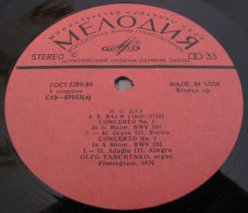 LP Johann Sebastian Bach: Concertos