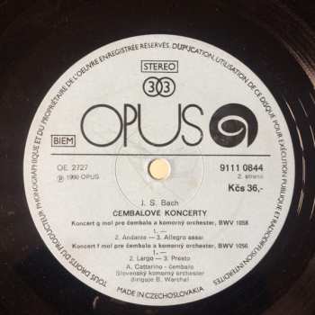 LP Johann Sebastian Bach: Cembalo Concertos