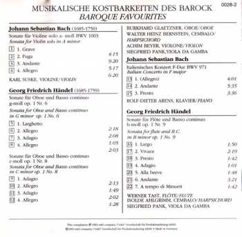 CD Johann Sebastian Bach: Baroque Favourites (Musikalische Kostbarkeiten Des Barock)