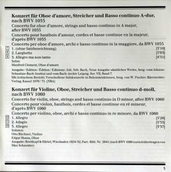 2CD Johann Sebastian Bach: Brandenburg Concertos / Concertos BWV 1055 & 1060