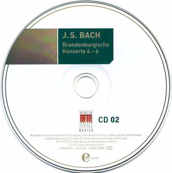 2CD Johann Sebastian Bach: Brandenburgische Konzerte  1 - 6