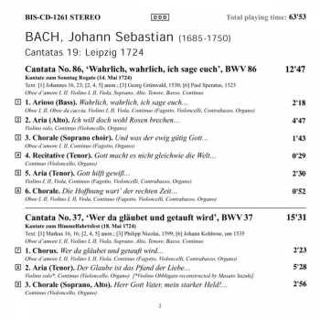 CD Johann Sebastian Bach: Cantatas 19 : BWV 86 Wahrlich, Wahrlich, Ich Sage Euch - BWV 37 Wer Da Gläubet Und Getauft Wird - BWV 104 Du Hirte Israel, Höre - BWV 166 Wo Gehest Du Hin ?