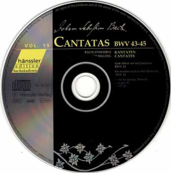 CD Johann Sebastian Bach: Cantatas BWV 43-45