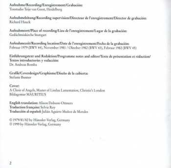 CD Johann Sebastian Bach: Cantatas BWV 43-45