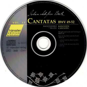 CD Johann Sebastian Bach: Cantatas BWV 49-52