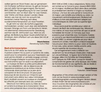 CD Johann Sebastian Bach: Concertos