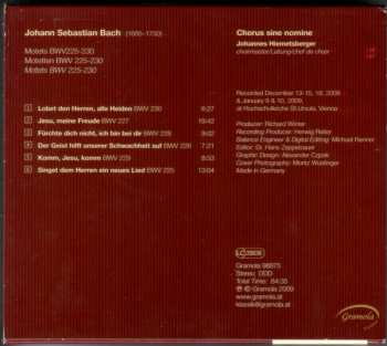 CD Johann Sebastian Bach: Die Motetten BWV 225-230