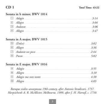 2CD Johann Sebastian Bach: Six Sonatas For Violin And Harpsichord BWV 1014-1019