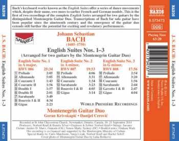 CD Johann Sebastian Bach: English Suites Nos. 1-3 (Arranged For Two Guitars)