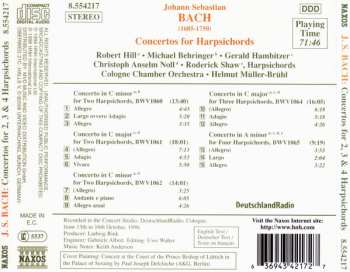 CD Johann Sebastian Bach: Concertos For Two, Three and Four Harpsichords