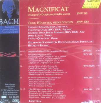 CD Johann Sebastian Bach: Magnificat BWV 243 / Tilge, Höchster, Meine Sünden BWV 1083