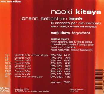 CD Johann Sebastian Bach: 8 Concerti Per Clavicembalo DIGI