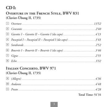 3CD Johann Sebastian Bach: Clavier-Übung II & II / French Overture, BWV 831 / Italian Concerto, BWV 971 / Four Duets, BWV 802-805