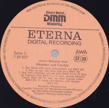 2LP Johann Sebastian Bach: Motetten BWV 225-230  Choralsätze  Chorsätze Zum Magnificat