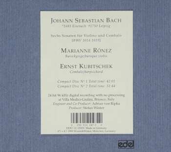 2CD Johann Sebastian Bach: Sechs Sonaten für Violino und Cembalo [BWV 1014-1019]