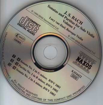 CD Johann Sebastian Bach: Sonatas And Partitas For Solo Violin Volume 1