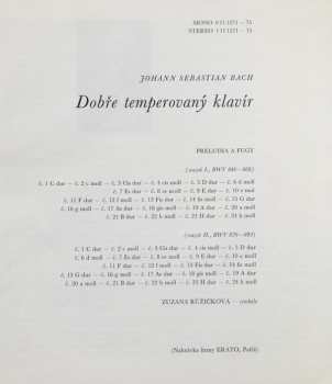 5LP/Caja Johann Sebastian Bach: Dobře Temperovaný Klavír (5xLP + BOX + BOOKLET)