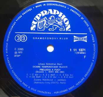 5LP/Caja Johann Sebastian Bach: Dobře Temperovaný Klavír (5xLP + BOX + BOOKLET)