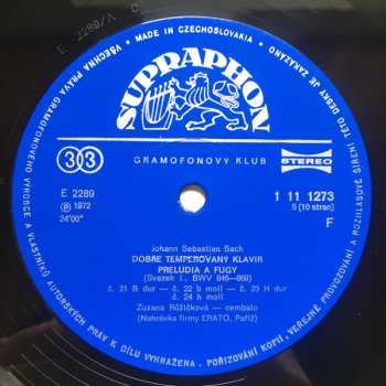 5LP/Caja Johann Sebastian Bach: Dobře Temperovaný Klavír (5xLP + BOX + BOOKLET)