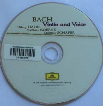 CD Johann Sebastian Bach: Violin And Voice