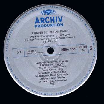 3LP/Caja Johann Sebastian Bach: Weihnachtsoratorium BWV 248