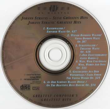 CD Johann Strauss Jr.: Seine Grössten Hits / Strauss's Greatest Hits 