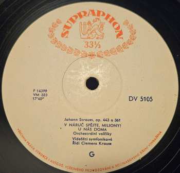 LP Clemens Krauss: Na Krásném Modrém Dunaji / Císařský Valčík / V Náruč Spějte, Miliony / U Nás Doma