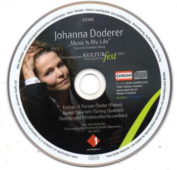 CD Johanna Doderer: Music Is My Life (Selected Chamber Music) / Mein Leben Ist Die Musik (Ausgewählte Kammermusik)
