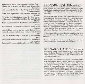 CD Johannes Brahms: Altrhapsodie - Naenie - Gesang Der Parzen - Begräbnisgesang