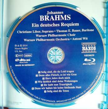 Blu-ray Johannes Brahms: Ein Deutsches Requiem ( A German Requiem), Op.45