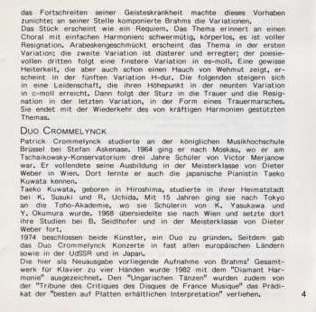 CD Johannes Brahms: Liebeslieder Walzer Op. 52a / Souvenir De La Russie Op. 151 / Neue Liebeslieder Walzer Op. 65a / Variationen Op. 23 (Complete Original Works For Piano 4 Hands Vol. II)