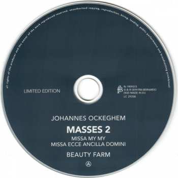 2CD Johannes Ockeghem: Masses 2 LTD