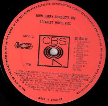 LP John Barry: John Barry Conducts His Greatest Movie Hits