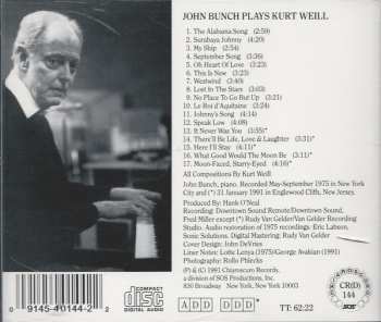 CD John Bunch: John Bunch Plays Kurt Weill