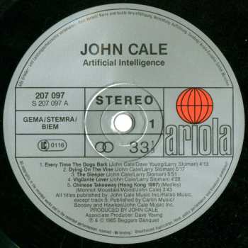 LP John Cale: Artificial Intelligence