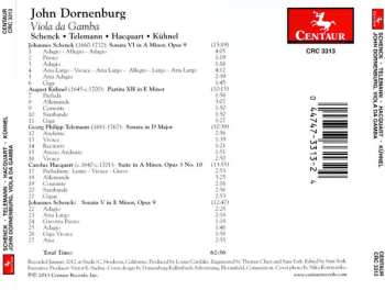 CD John Dornenburg: Viola Da Gamba: Schenck, Telemann, Hacquart, Kühnel
