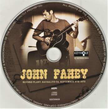 CD John Fahey: Record Plant, Sausalito CA, September 9th 1973
