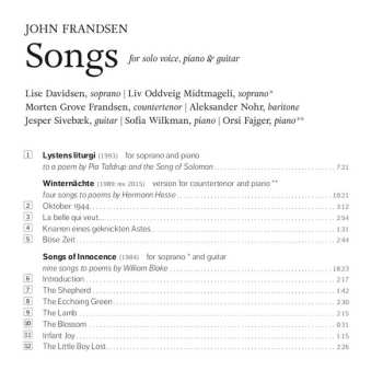 CD Lise Davidsen: Songs For Solo Voice, Piano & Guitar