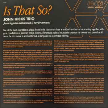 2LP John Hicks Trio: Is That So? LTD