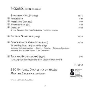 SACD The BBC National Orchestra Of Wales: Sixteen Sunrises; Symphony No. 5; Concertante Variations