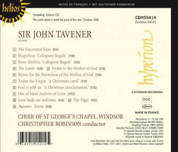 CD John Tavener: Sacred Music By John Tavener