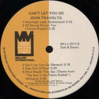 LP John Travolta: Can't Let You Go