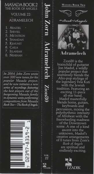 CD John Zorn: Adramelech (Book Of Angels Volume 22)
