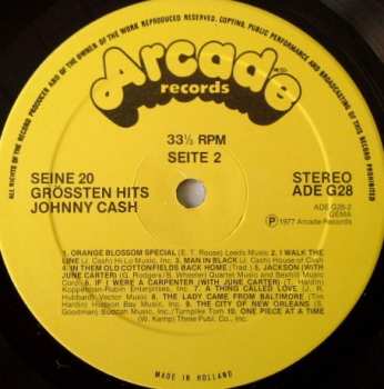 LP Johnny Cash: Seine 20 Grössten Hits