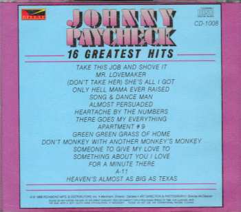 CD Johnny Paycheck: 16 Greatest Hits