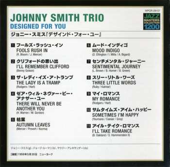 CD Johnny Smith Trio: Designed For You LTD